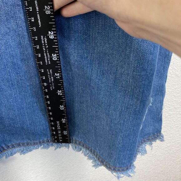 Taxi Denim Jacket Womens 3X Blue Distressed Longline Button Front Jean Coat - Picture 8 of 16